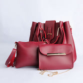 Maroon Formal Bag 3Pcs