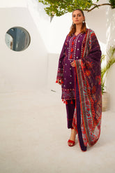 Salvia Embroidered Cotton Kurta and Pleated Trousers Festive Set - BEBANO