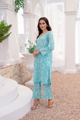Ice Blue Floral 2pc