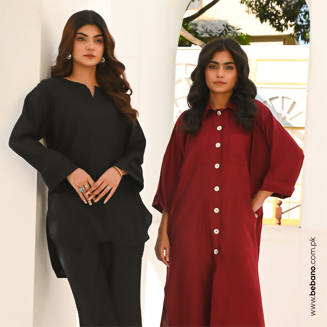 Garnet Grace – Two-Piece Long Shirt Dress