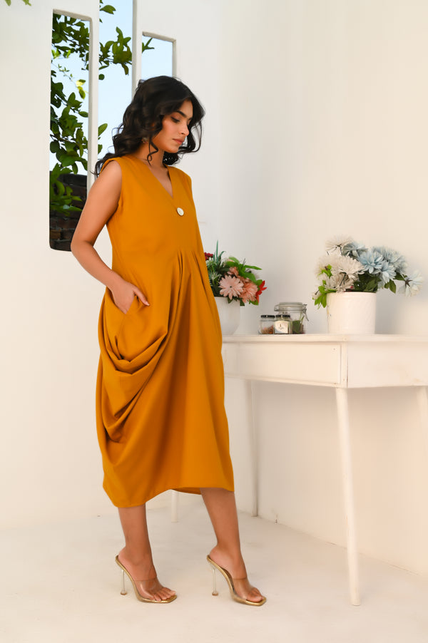 Cascade – One-Piece Mustard Dress