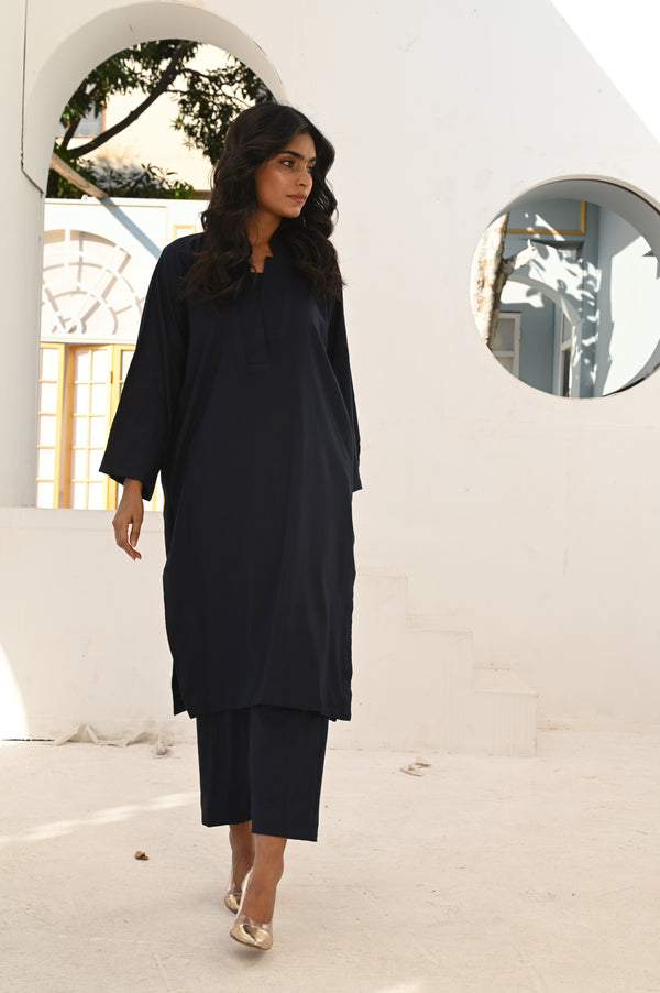 Ember Glow – Two-Piece Navy Blue Dress