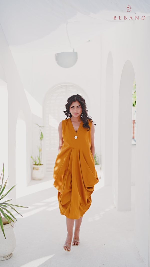 Cascade – One-Piece Mustard Dress